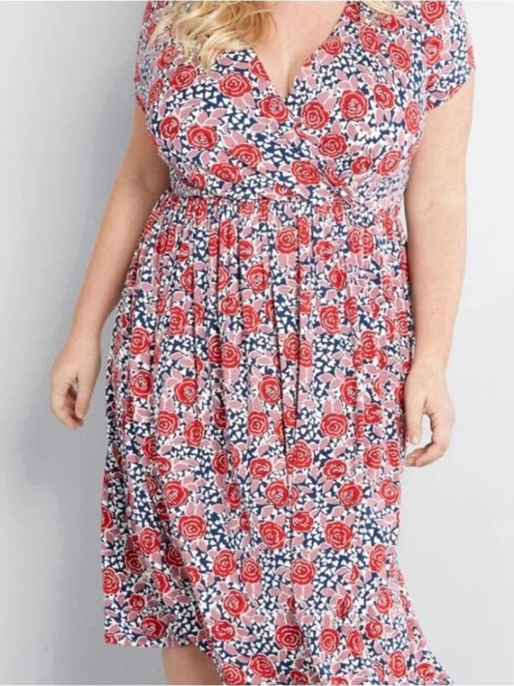 NWOT ModCloth Rose & Heart Easily Adorn Jersey Knit Midi Dress Size Large